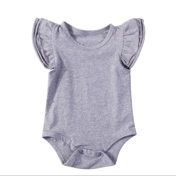 Sofia Grey Ruffle Romper - Picture 5 of 5